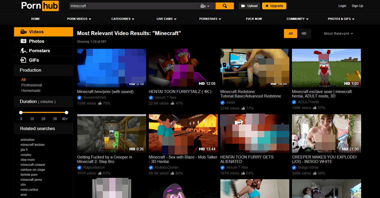 Minecraft Porn Pornhub blurred tmp